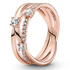 Pandora Rose Sparkling Triple Band Ring w CZ 189400C01-60