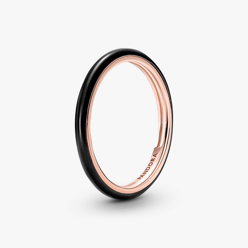 14k Rose gold-plated ring with black enamel (High Resolution)
