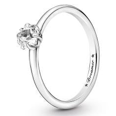Star sterling silver ring with clear cub 190026C01-56