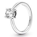 Sterling silver ring with clear cubic zirconia 190052C01-50