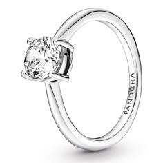Sterling silver ring with clear cubic zi 190052C01-48