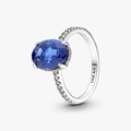 Sterling silver ring with princess blue 190056C01-50 (High Resolution)