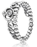 Tiara Silver Ring Band w Clear CZ 190880CZ-60