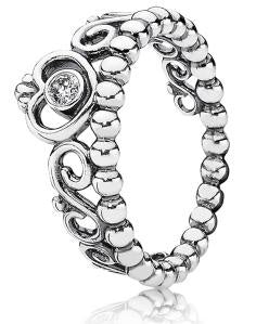 Tiara Silver Ring Band w Clear CZ 190880CZ-60