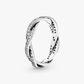 Braided Pave Silver Ring Band w Clear CZ 190892CZ-56 (High Resolution)