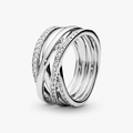 Entwined Strands Wide Silver Ring w CZ 190919CZ-54 (High Resolution)