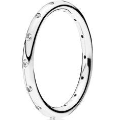 Sparkling Droplets Silver Ring Band w CZ 190945CZ-48
