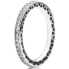 Hearts of PANDORA Silver Ring Band w CZ 190963CZ-50