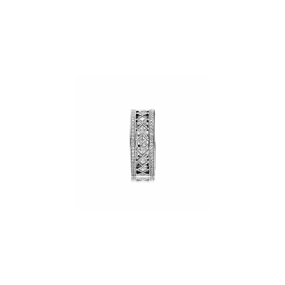 Vintage Fascination Silver Ring Band w CZ 191007CZ-52 (High Resolution)