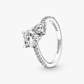 Double heart sterling silver ring with c 191198C01-52 (High Resolution)