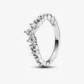 Regal tiara sterling silver ring with clear cubic zirconia 192232C01-52 (High Resolution)