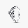 Regal tiara sterling silver ring with clear cubic zirconia 192233C01-52 (High Resolution)