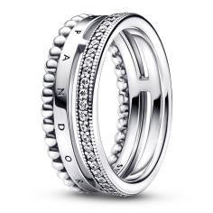 Pandora logo sterling silver ring with c 192312C01-54