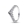 Wishbone sterling silver ring with clear cubic zirconia 192320C01-50