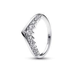 Wishbone sterling silver ring with clear cubic zirconia 192320C01-50