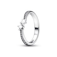 Stars sterling silver ring with clear cu 192365C01-50