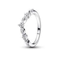 Wishbone sterling silver ring with clear 192390C01-50