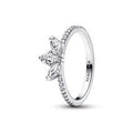 Herbarium cluster sterling silver ring with clear cubic zirconia 192392C01-58