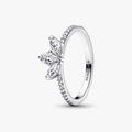 Herbarium cluster sterling silver ring with clear cubic zirconia 192392C01-58 (High Resolution)
