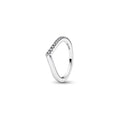 Wishbone sterling silver ring with clear 192394C01-52 (High Resolution)