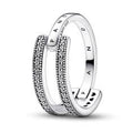 Pandora Signature Logo & Pav?Double Band 192779C01-54