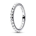 Sterling silver pyramid studded ring with clear cubic zirconia 192800C01-50