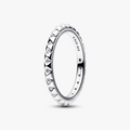 Sterling silver pyramid studded ring with clear cubic zirconia 192800C01-58 (High Resolution)