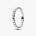 Sterling silver pyramid studded ring with clear cubic zirconia 192800C01-52 (High Resolution)