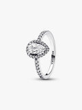 Sterling silver ring with clear cubic zirconia