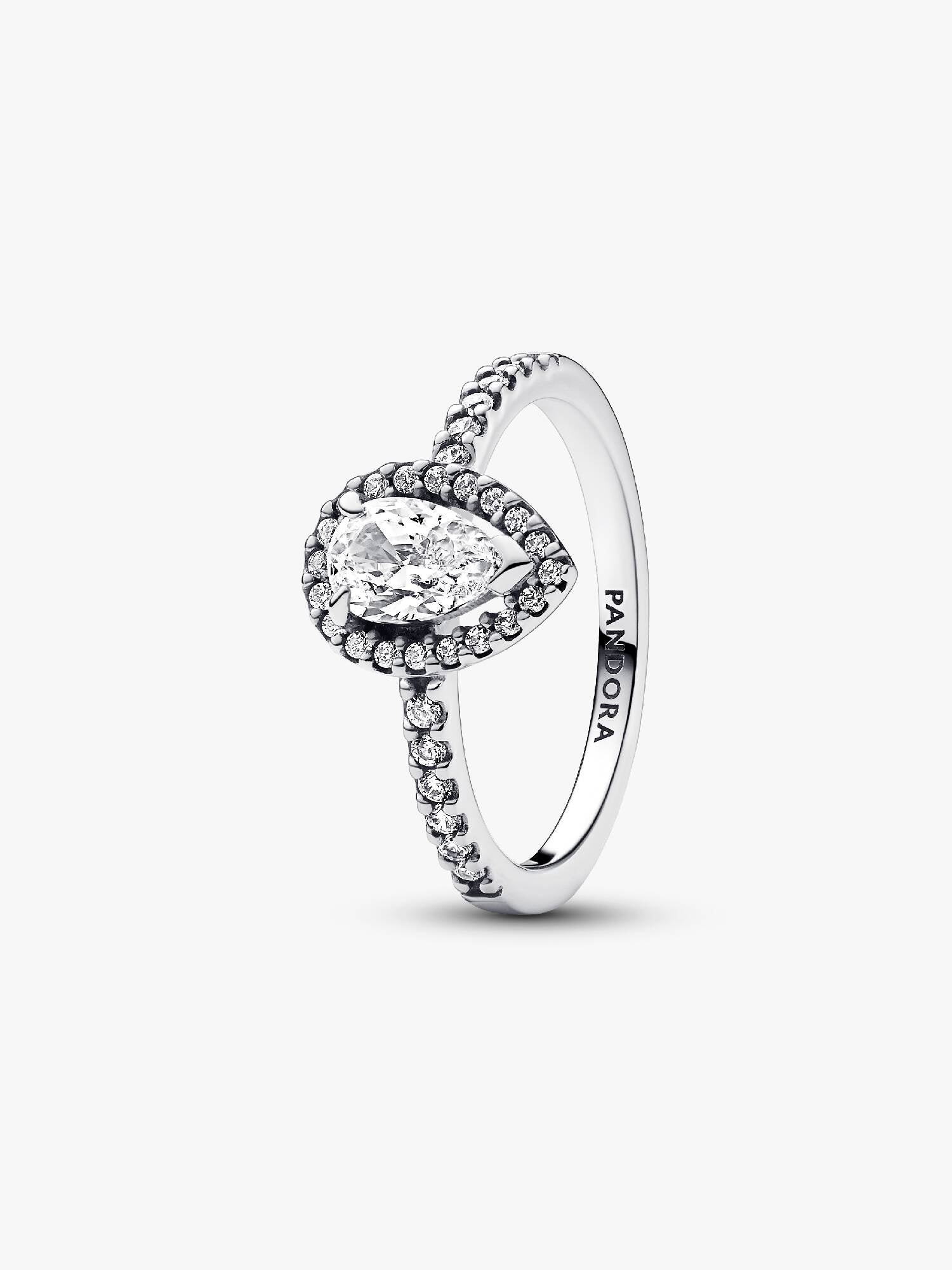 Sterling silver ring with clear cubic zirconia
