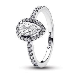Sterling silver ring with clear cubic zirconia 192835C01-60