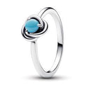 Sterling silver ring with capri blue crystal 192993C12-52