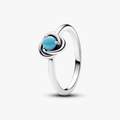 Sterling silver ring with capri blue crystal 192993C12-52 (High Resolution)
