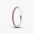 Sterling silver ring with fancy pink cubic zirconi (High Resolution)