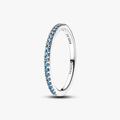 Sterling silver ring with aquarius blue crystal 192999C03-52 (High Resolution)