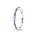 Sterling silver ring with aquarius blue crystal 192999C03-54