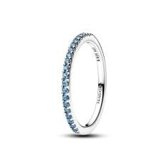 Sterling silver ring with aquarius blue crystal 192999C03-60