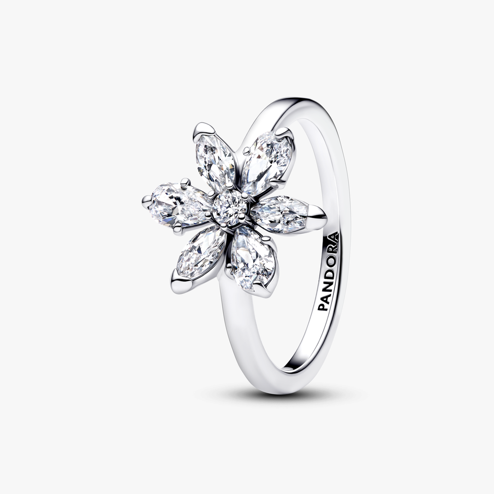 Herbarium cluster sterling silver ring with clear  193000C02 (High Resolution)