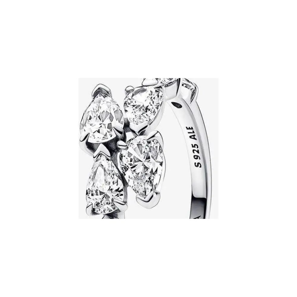 Sterling silver ring with clear cubic zi 193004C01-54 (High Resolution)