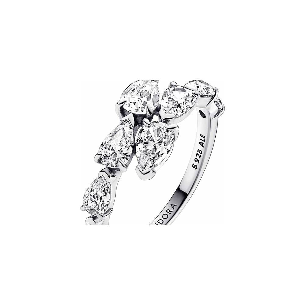 Sterling silver ring with clear cubic zi 193004C01-56 (High Resolution)