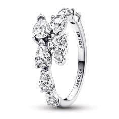 Sterling silver ring with clear cubic zi 193004C01-54