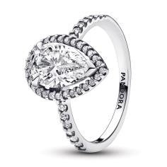 Sterling silver ring with clear cubic zirconia 193012C01-58