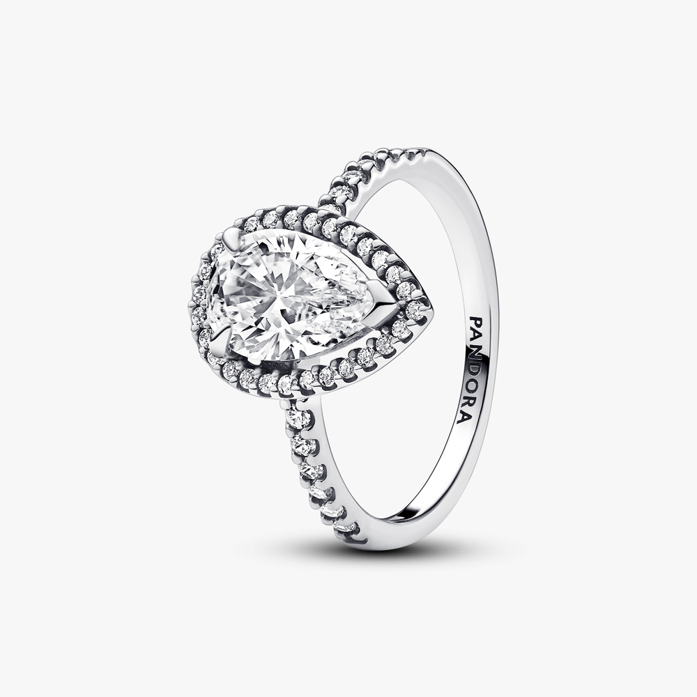 Sterling silver ring with clear cubic zirconia 193012C01-58 (High Resolution)