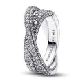 Dual band sterling silver ring with clear cubic zirconia 193022C01-56