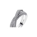 Dual band sterling silver ring with clear cubic zirconia 193022C01-56 (High Resolution)