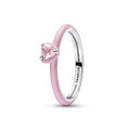 Heart sterling silver ring with orchid p 193088C02-56