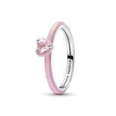 Heart sterling silver ring with orchid p 193088C02-60