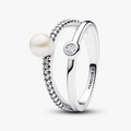 Sterling silver ring with white treated 193147C01-60 (High Resolution)