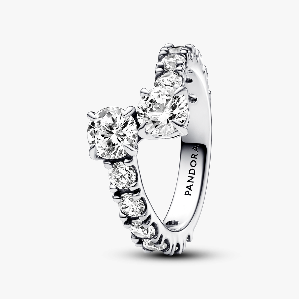 Sterling silver ring with clear cubic zirconia 193149C01-58 (High Resolution)