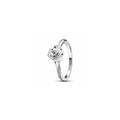Rose sterling silver ring with clear cub 193215C01-52 (High Resolution)